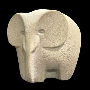 Vintage 1970s Marbell by Stone Art Belgium Sandstone Art Elephant Sculpture